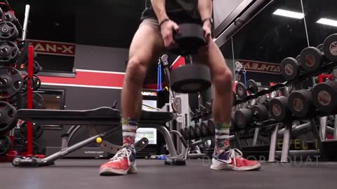 dumbbell drop squat